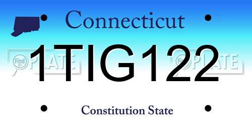 1TIG122 Connecticut License Plate