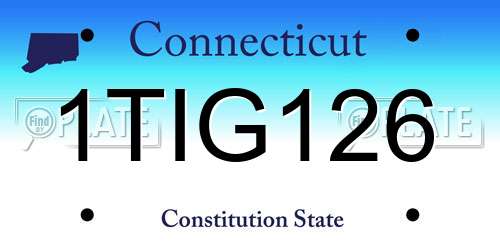 1TIG126 Connecticut License Plate