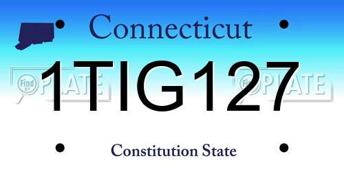 1TIG127 Connecticut License Plate