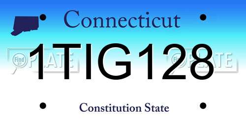 1TIG128 Connecticut License Plate