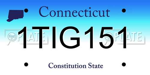 1TIG151 Connecticut License Plate