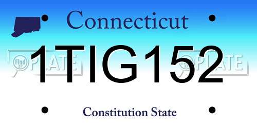 1TIG152 Connecticut License Plate
