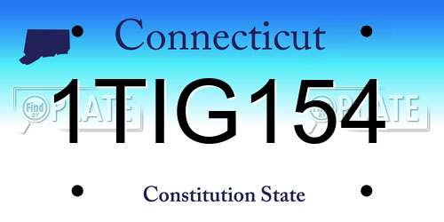 1TIG154 Connecticut License Plate