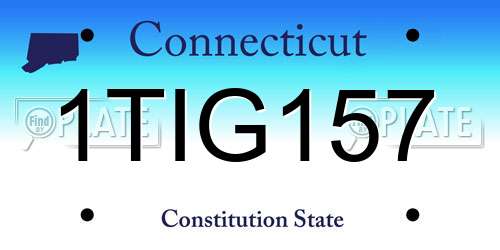 1TIG157 Connecticut License Plate