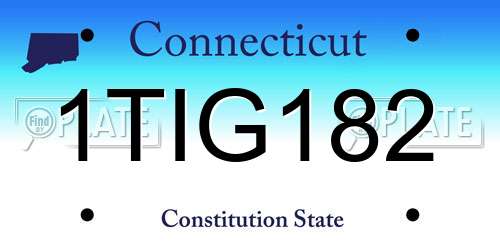 1TIG182 Connecticut License Plate