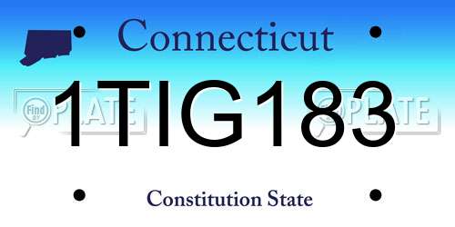 1TIG183 Connecticut License Plate