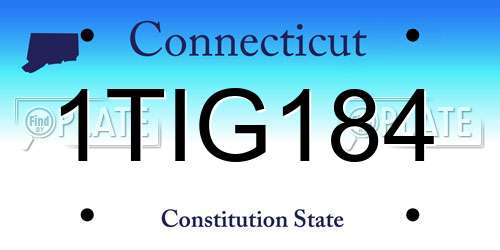 1TIG184 Connecticut License Plate