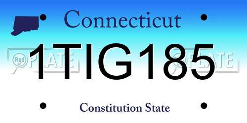 1TIG185 Connecticut License Plate