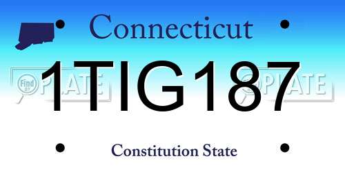 1TIG187 Connecticut License Plate