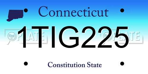 1TIG225 Connecticut License Plate