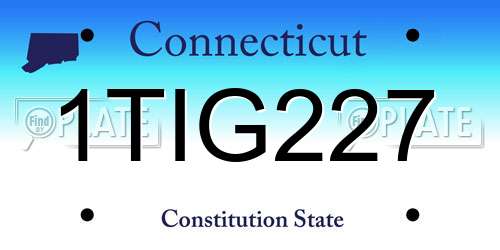 1TIG227 Connecticut License Plate