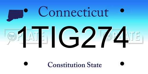 1TIG274 Connecticut License Plate