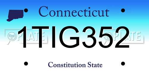 1TIG352 Connecticut License Plate