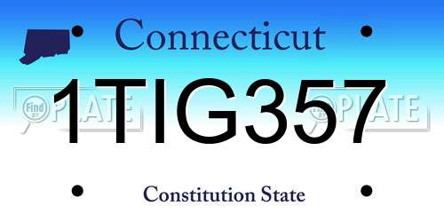 1TIG357 Connecticut License Plate