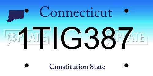 1TIG387 Connecticut License Plate