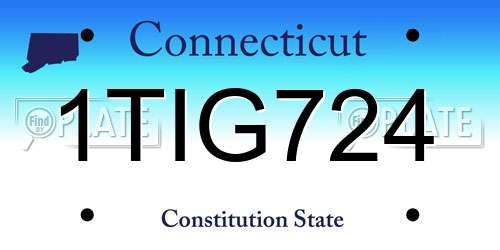1TIG724 Connecticut License Plate