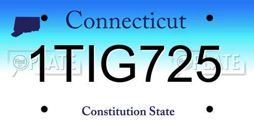 1TIG725 Connecticut License Plate