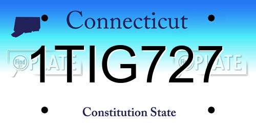 1TIG727 Connecticut License Plate