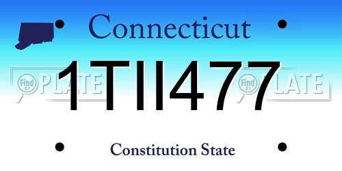 1TII477 Connecticut License Plate