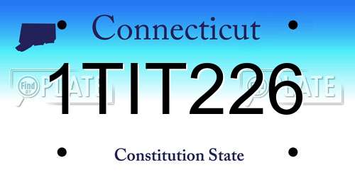 1TIT226 Connecticut License Plate