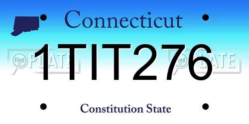 1TIT276 Connecticut License Plate