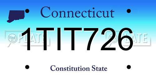 1TIT726 Connecticut License Plate