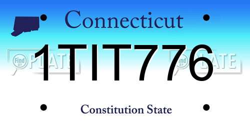 1TIT776 Connecticut License Plate