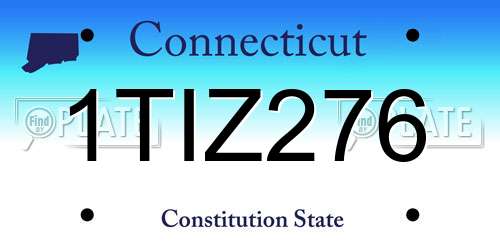 1TIZ276 Connecticut License Plate