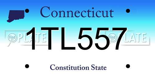 1TL557 Connecticut License Plate