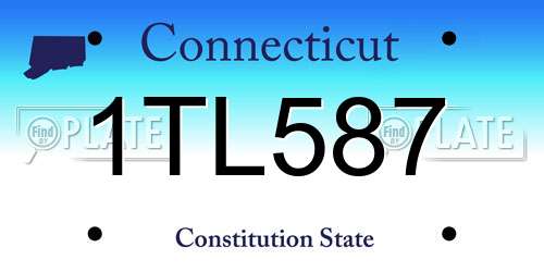 1TL587 Connecticut License Plate