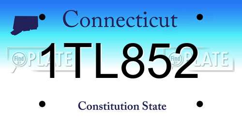 1TL852 Connecticut License Plate