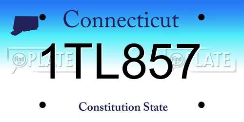 1TL857 Connecticut License Plate