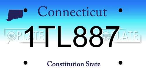 1TL887 Connecticut License Plate