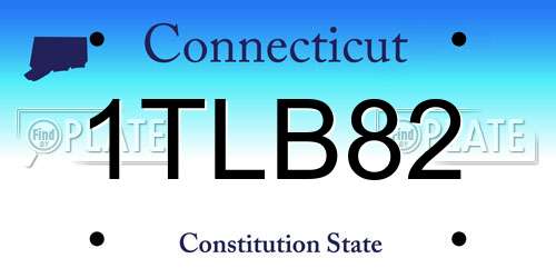 1TLB82 Connecticut License Plate