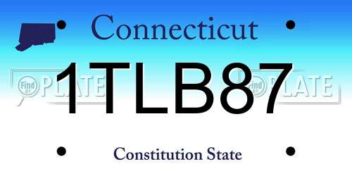 1TLB87 Connecticut License Plate