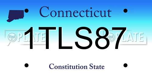 1TLS87 Connecticut License Plate