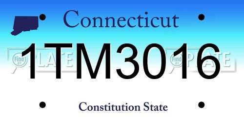 1TM3016 Connecticut License Plate