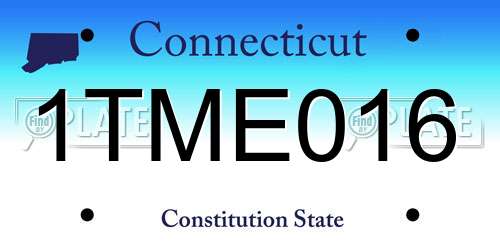 1TME016 Connecticut License Plate