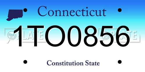 1TO0856 Connecticut License Plate