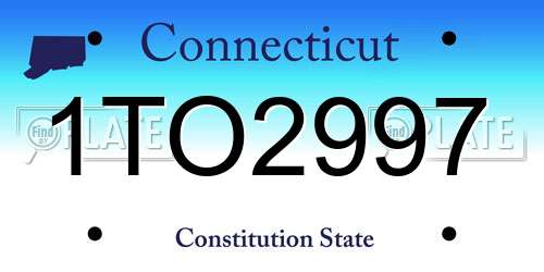 1TO2997 Connecticut License Plate