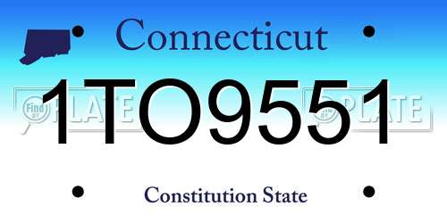 1TO9551 Connecticut License Plate