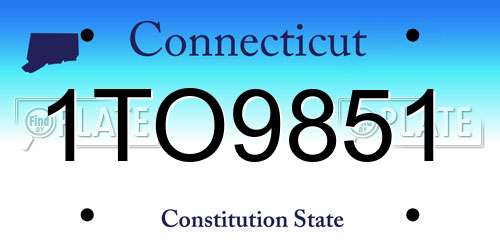 1TO9851 Connecticut License Plate