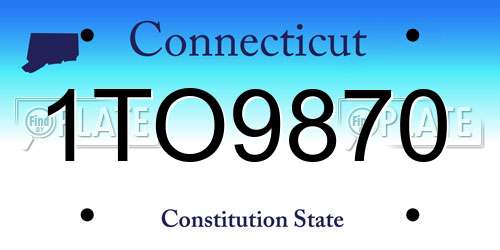 1TO9870 Connecticut License Plate