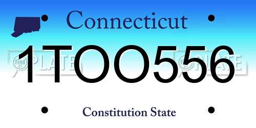 1TOO556 Connecticut License Plate
