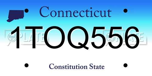 1TOQ556 Connecticut License Plate