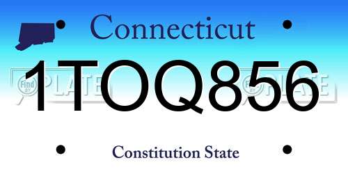 1TOQ856 Connecticut License Plate