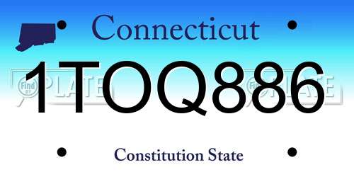 1TOQ886 Connecticut License Plate