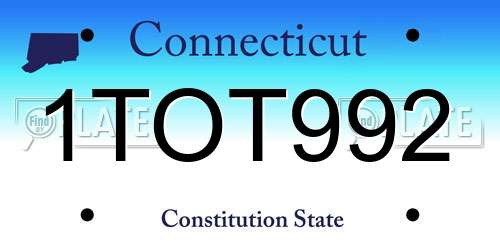 1TOT992 Connecticut License Plate