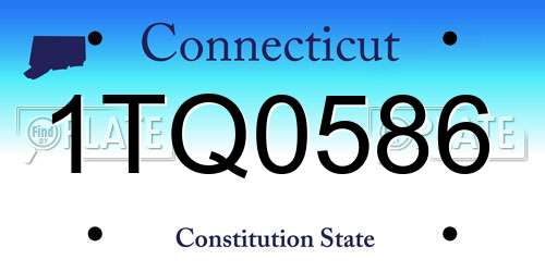1TQ0586 Connecticut License Plate