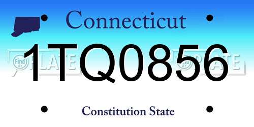 1TQ0856 Connecticut License Plate
